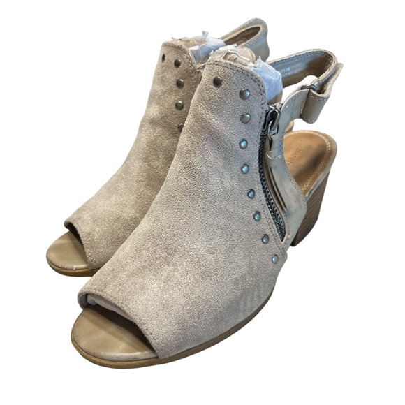 BareTrap Open Toe Open Heel Suede Short Heeled Shoes Size 7M - Picture 3 of 10